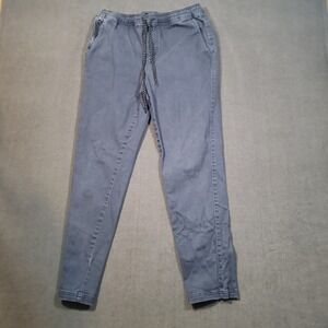 RSQ Jogger Pants Mens Small‎ Navy Blue Elastic Drawstring Waist Cotton Blend